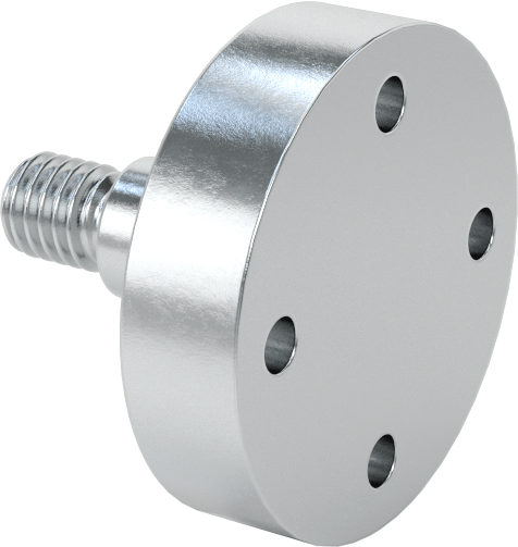Avara Döner Mil, Flanş Montajı, Çinko Kaplamalı 1215 Karbon Çelik, 8 mm Çap