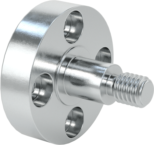 Avara Döner Mil, Flanş Montajı, Çinko Kaplamalı 1215 Karbon Çelik, 8 mm Çap