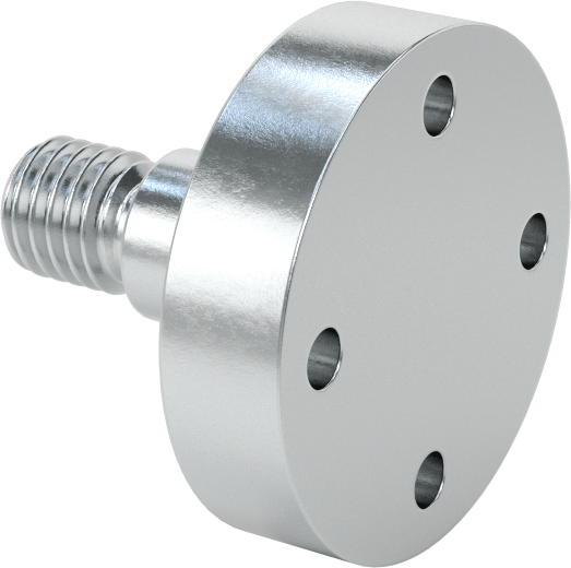 Avara Döner Mil, Flanş Montajı, Çinko Kaplamalı 1215 Karbon Çelik, 12 mm Çap