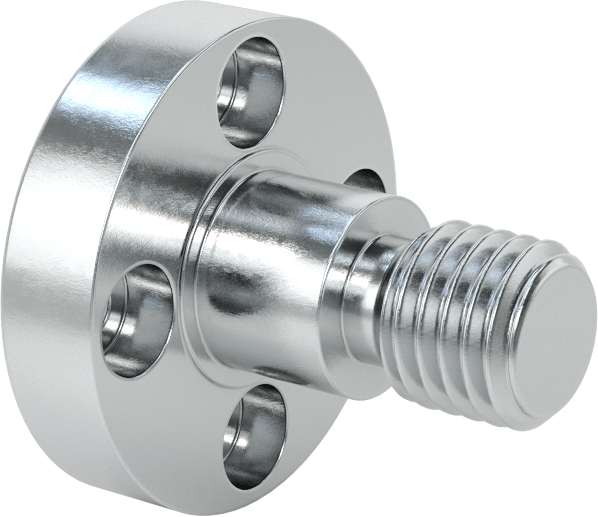 Avara Döner Mil, Flanş Montajı, Çinko Kaplamalı 1215 Karbon Çelik, 20 mm Çap