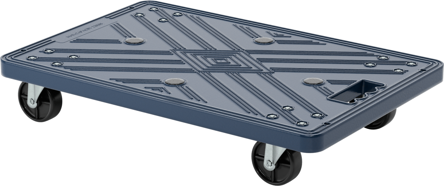 Plastik Taşıma Arabası, 220 lb. Kapasite, 24“ Uzunluk x 16” Genişlik x 4-1/2" Yükseklik Katı Platform