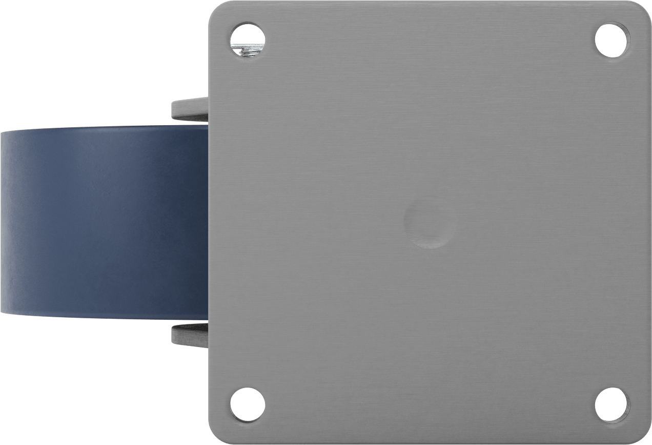 8-1/2“ x 8-1/2” Plakalı Colossus Tekerlek, Ekstra Yüksek Kapasiteli, 12" Çaplı Mavi Poliüretan Tekerlekli Döner