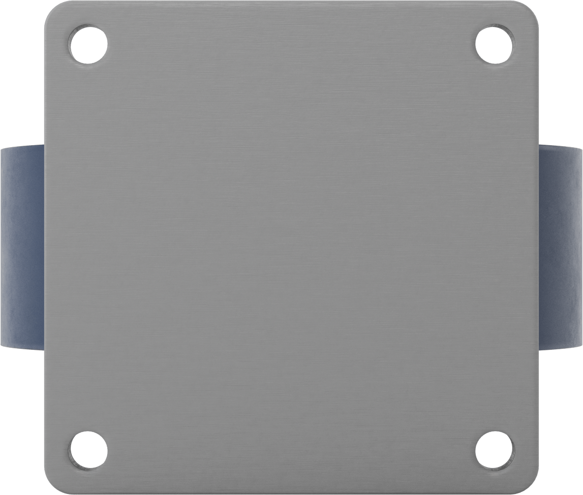 8-1/2“ x 8-1/2” Plakalı Colossus Tekerlek, Ekstra Yüksek Kapasiteli, 12" Çapında Mavi Poliüretan Tekerlekli Sert