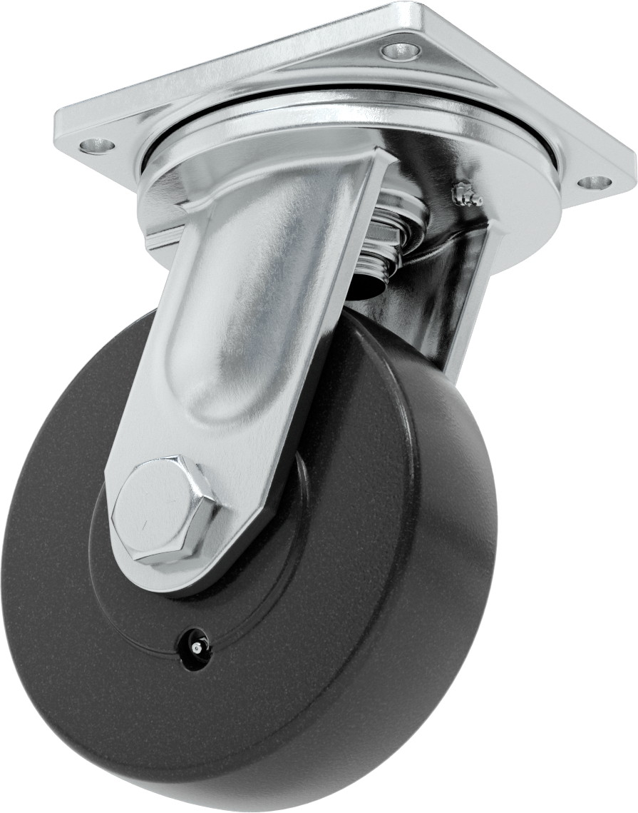 8-1/2“ x 8-1/2” Plakalı Colossus Tekerlek, Ekstra Yüksek Kapasiteli, 10" Çaplı Naylon Tekerlekli Döner