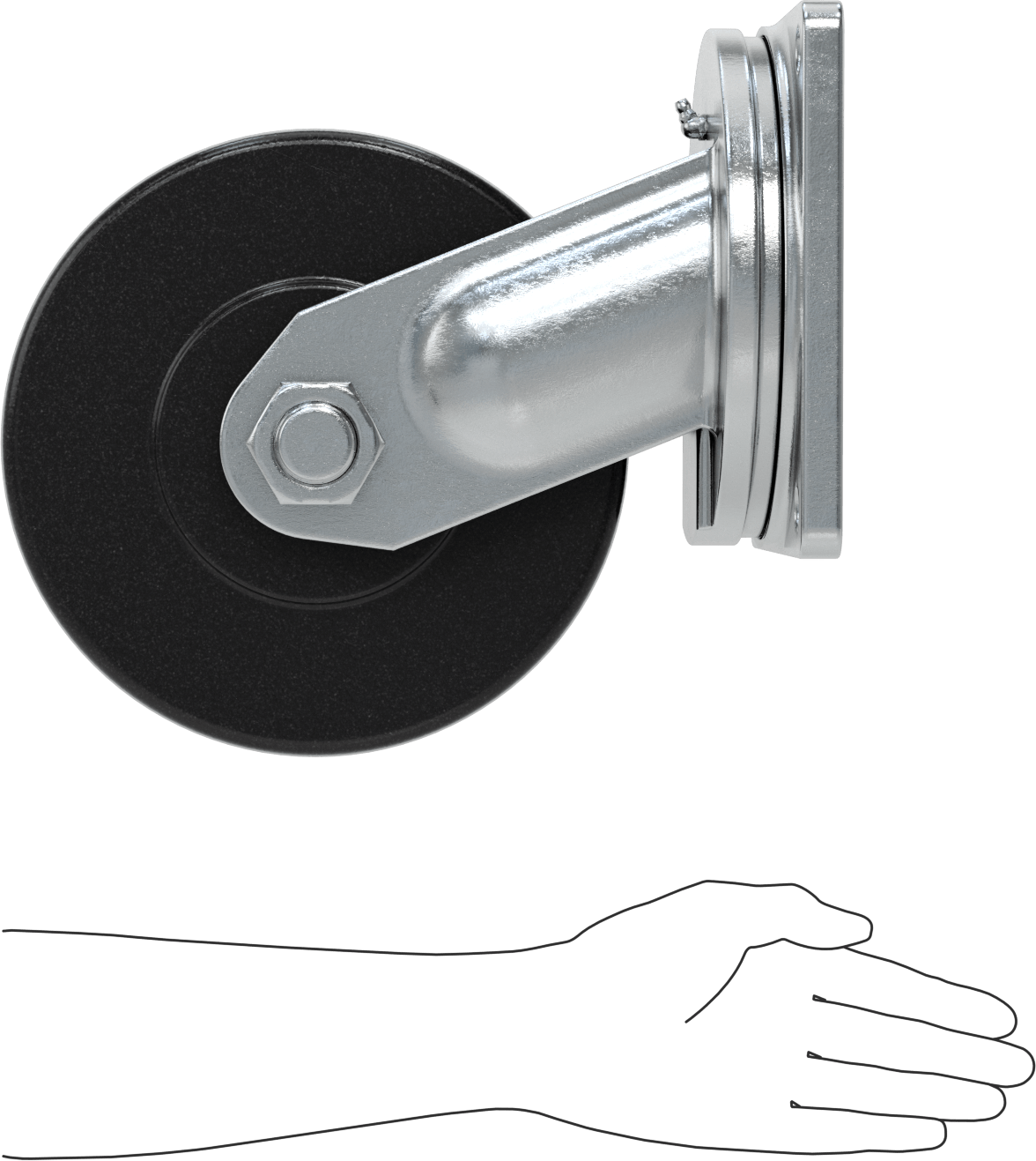 8-1/2“ x 8-1/2” Plakalı Colossus Tekerlek, Ekstra Yüksek Kapasiteli, 10" Çaplı Naylon Tekerlekli Döner