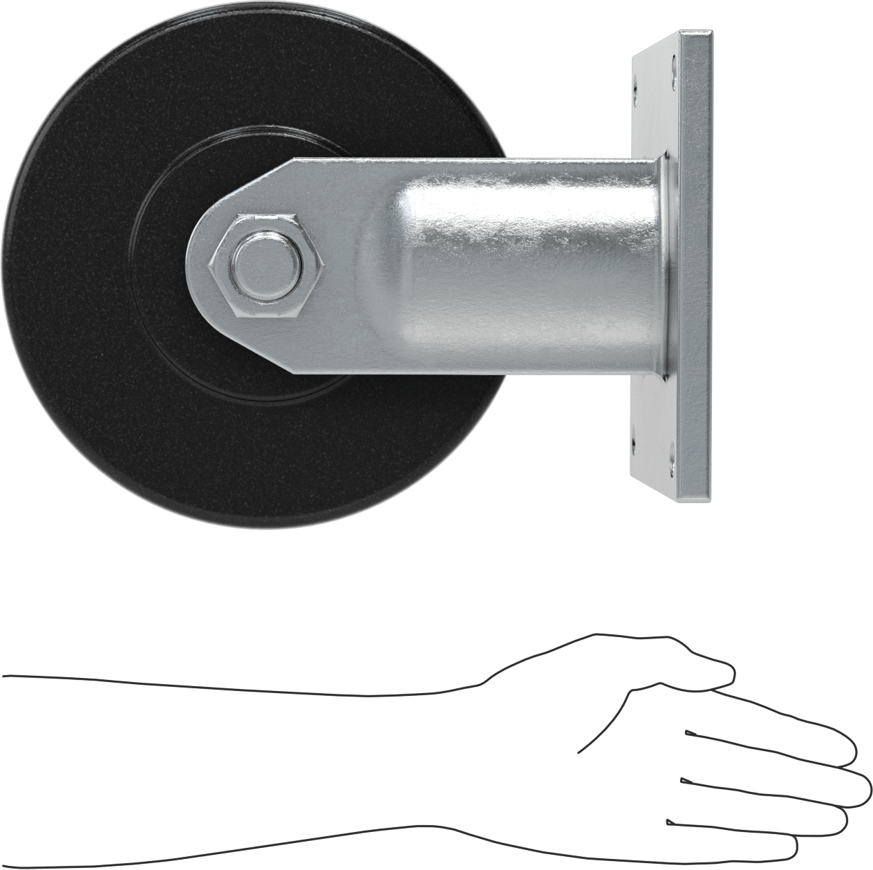 8-1/2“ x 8-1/2” Plakalı Colossus Tekerlek, Ekstra Yüksek Kapasiteli, 10" Çaplı Naylon Tekerlekli Sert