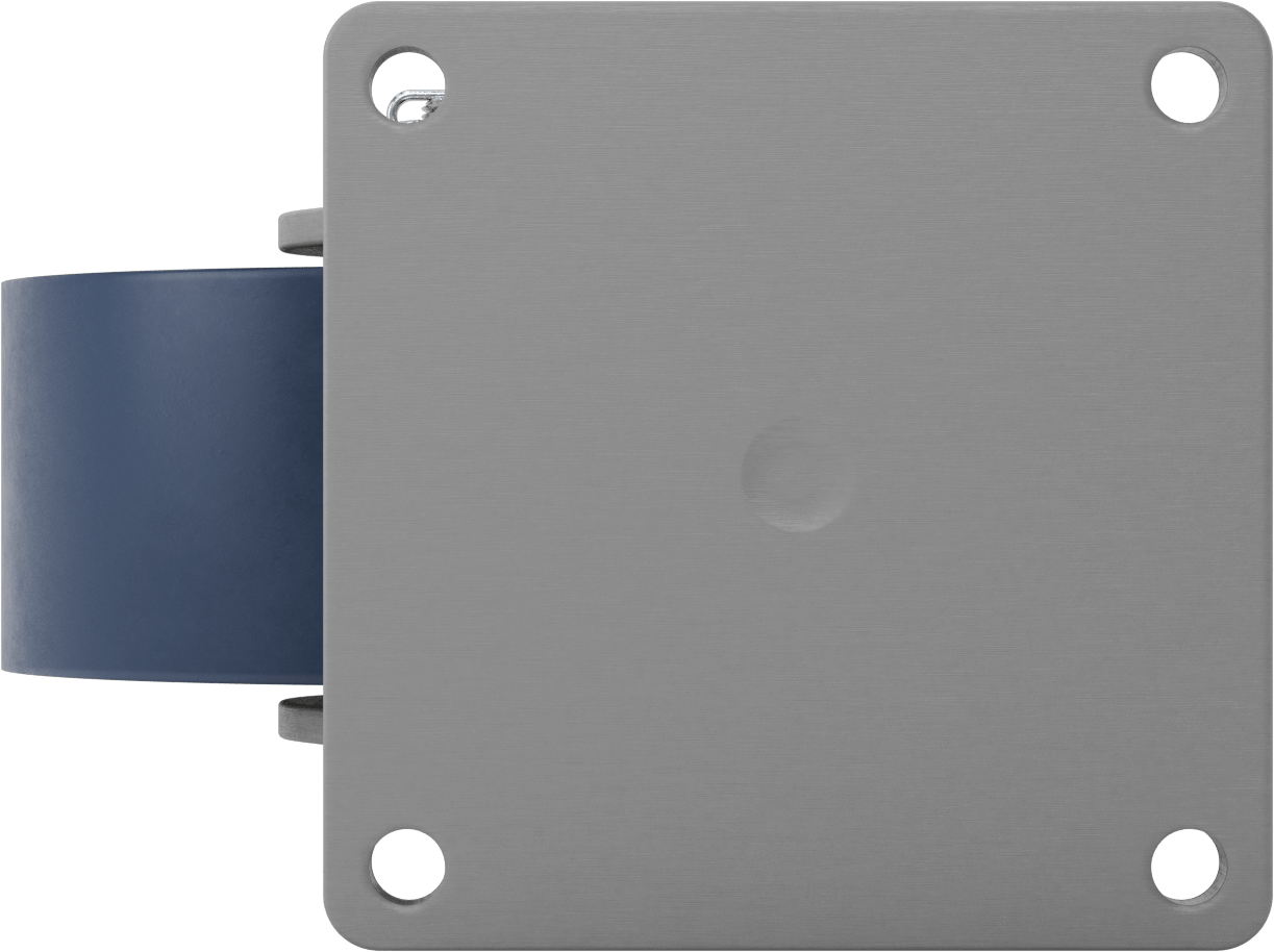 8-1/2“ x 8-1/2” Plakalı Colossus Tekerlek, Ekstra Yüksek Kapasiteli, 10" Çapında Mavi Poliüretan Tekerlekli Döner