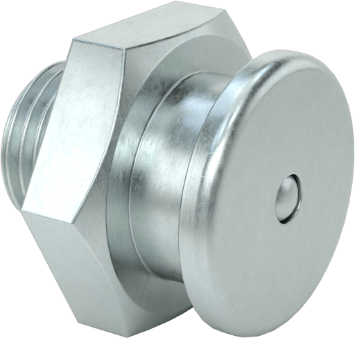 Gres Bağlantı Elemanı, Düğme Başlı, M10x1mm Erkek, Çinko Kaplı Çelik, 17 mm Yükseklik