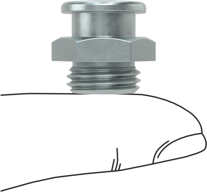Gres Bağlantı Elemanı, Düğme Başlı, M14x1,5 mm Diş Erkek, Çinko Kaplı Çelik
