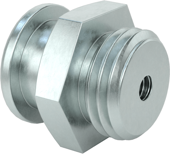Gres Bağlantı Elemanı, Düğme Başlı, M14x1,5 mm Diş Erkek, Çinko Kaplı Çelik