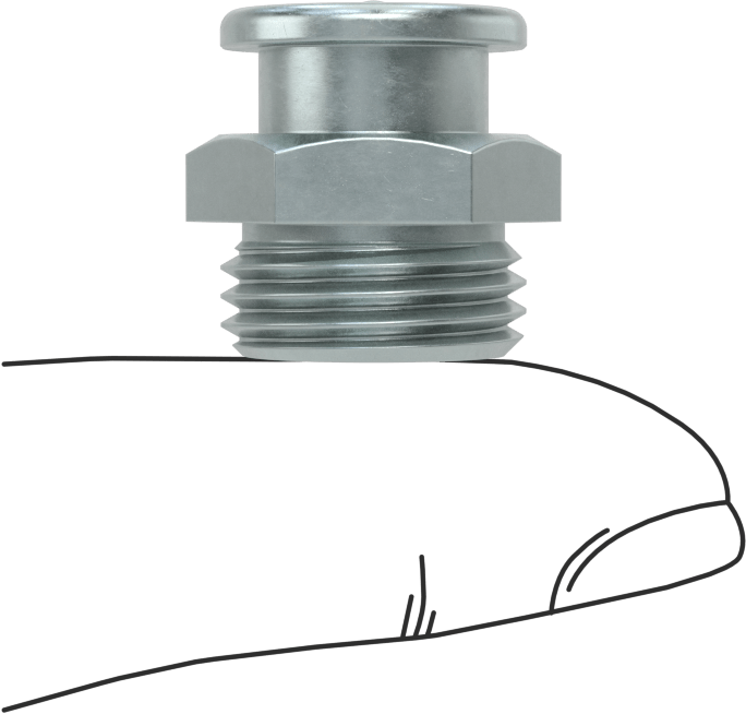 Gres Bağlantı Elemanı, Düğme Başlı, M16 x 1,5 mm Erkek Diş, Çinko Kaplı Çelik