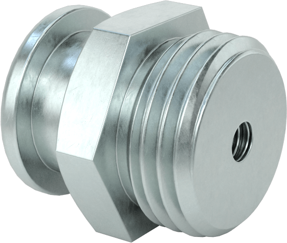Gres Bağlantı Elemanı, Düğme Başlı, M16 x 1,5 mm Erkek Diş, Çinko Kaplı Çelik