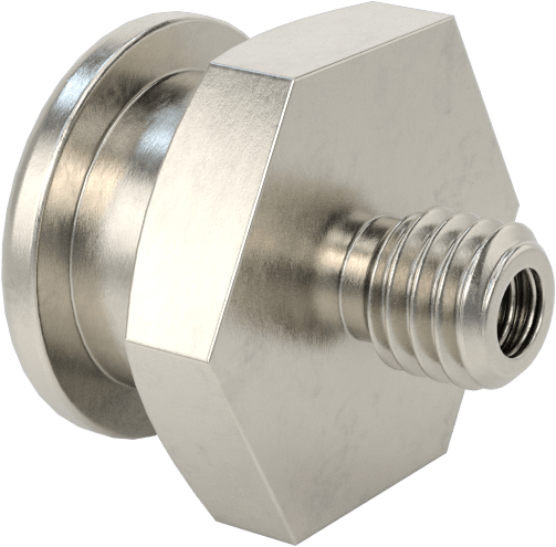 Gres Bağlantı Elemanı, Düğme Başlı, M6 x 1 mm Erkek, 303 Paslanmaz Çelik, 17 mm Toplam Yükseklik