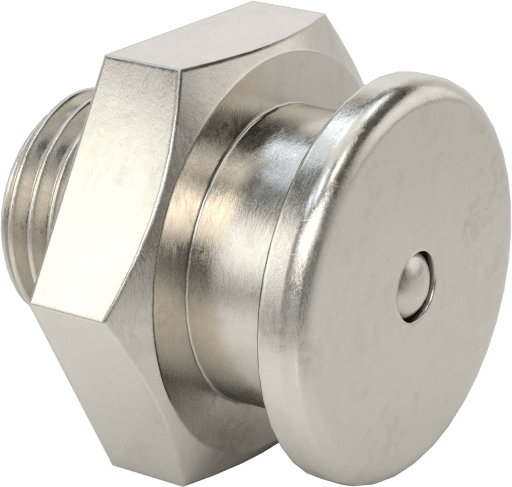 Gres Bağlantı Elemanı, Düğme Başlı, M10x1 mm Erkek, 303 Paslanmaz Çelik, 17 mm Toplam Yükseklik