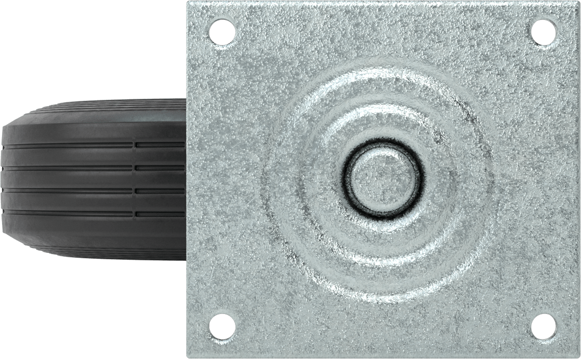 5-1/2“ x 5” Montaj Plakalı Tekerlek, Düz-Sızdırmaz, 8 inç Çaplı Lastik Tekerlekli Döner Tekerlek