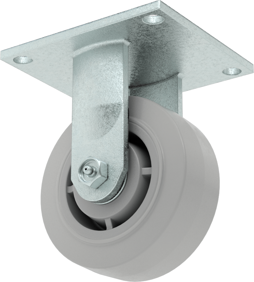 5-1/2“ x 5” Montaj Plakalı Tekerlek, Samson, 5 inç Çapında Gri Kauçuk Tekerlekli Sert