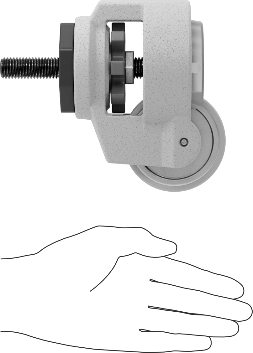 Dişli Mil Dengeleyici Tekerlek, 5/8"-11 Dişli Mil, 3" Çaplı Poliüretan Tekerlek