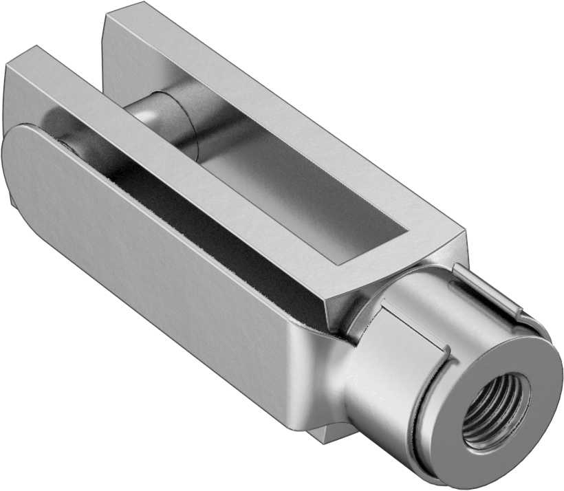 Kolay Uyumlu Çatal Ucu, 3/8"-24 Şaft Dişi, 2-11/32" Şaft Merkez Uzunluğu