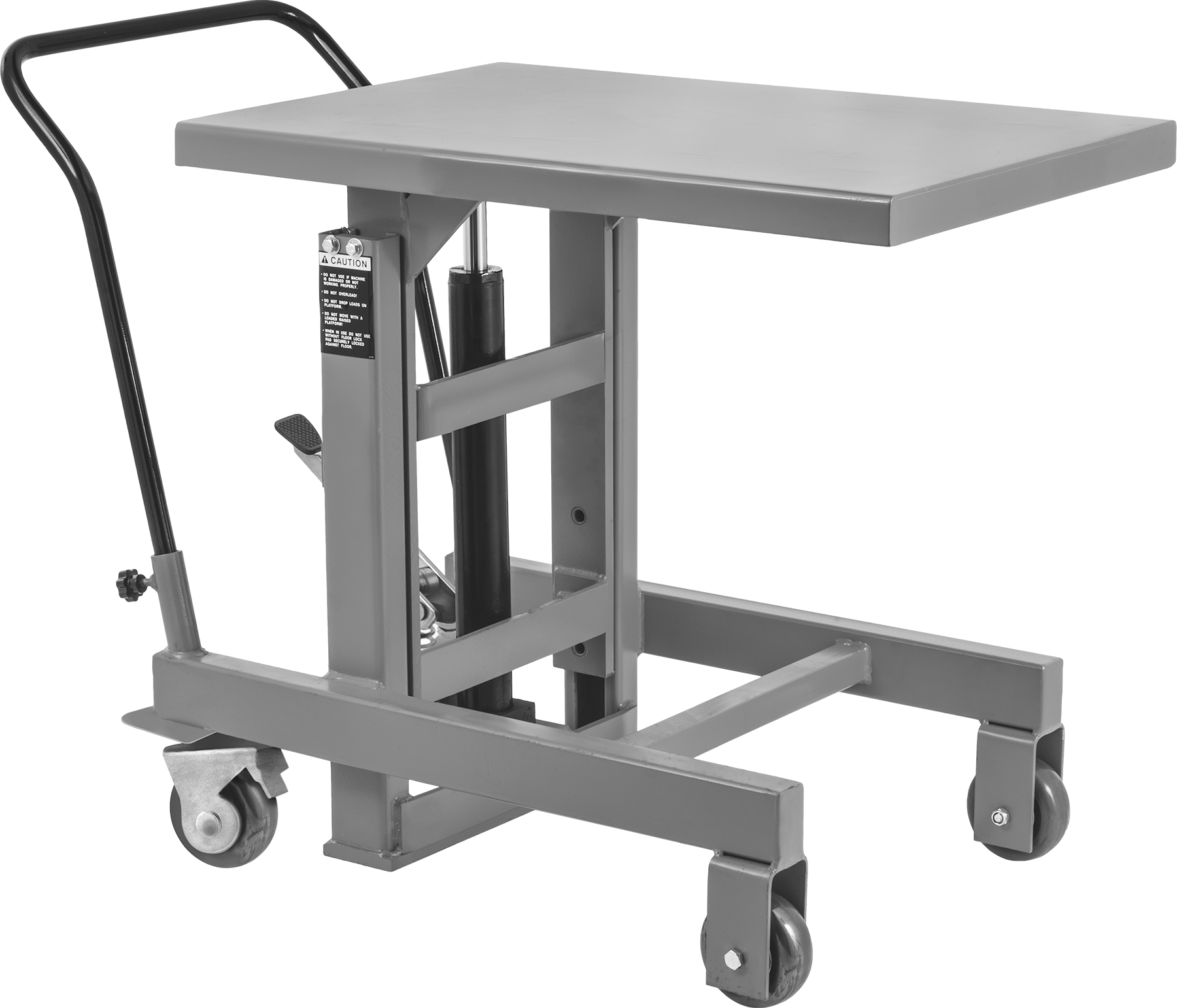 Ayakla Çalıştırılan Yuvarlanan Kaldırma Masası, Dar Alanlar için, 2000 lb. Kapasite, 30“ ila 48” Yükseklik