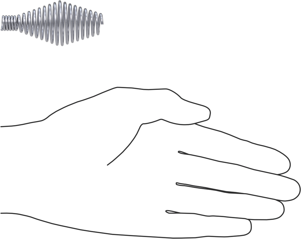 Spring Handle, for 3/8" Rod Diameter, 2-1/2" Long, 1-1/8" Maximum Diameter