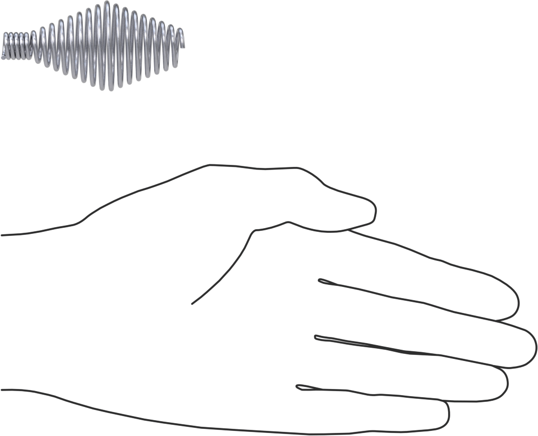 Spring Handle, for 3/8" Rod Diameter, 2-1/2" Long, 1-1/4" Maximum Diameter