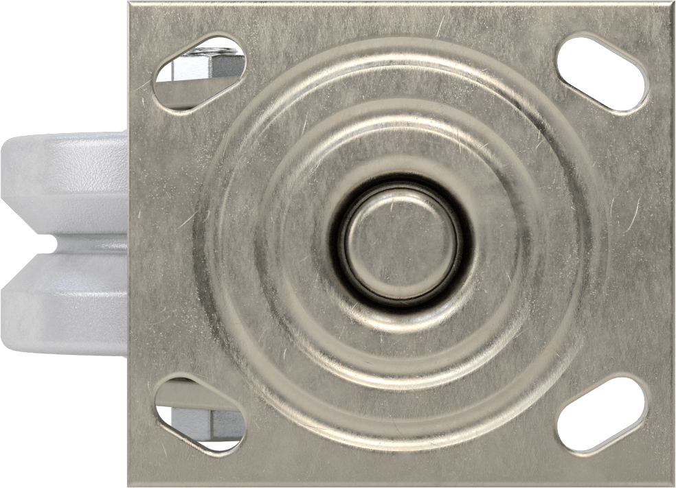 V-Oluklu Tekerlekli Raylı Tekerlek, Yüksek Kapasiteli, 4-1/2“ x 4” Plaka, 4" Çaplı Tekerlekli Döner Tekerlek