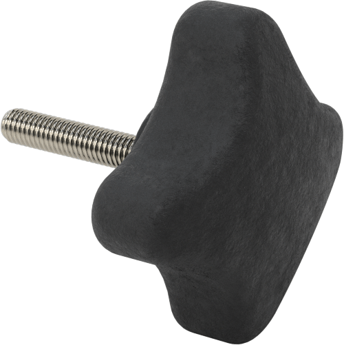 Dört Kollu Rahat Tutuşlu Düğme, 10-32 Dişli Saplama, 1-3/4" Çaplı Başlık