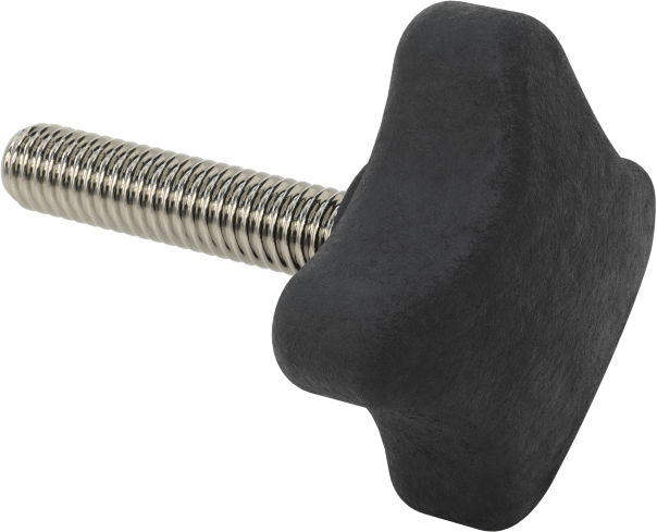 Dört Kollu Rahat Tutuşlu Düğme, 5/16"-18 Dişli Saplama, 1-3/4" Çaplı Başlık