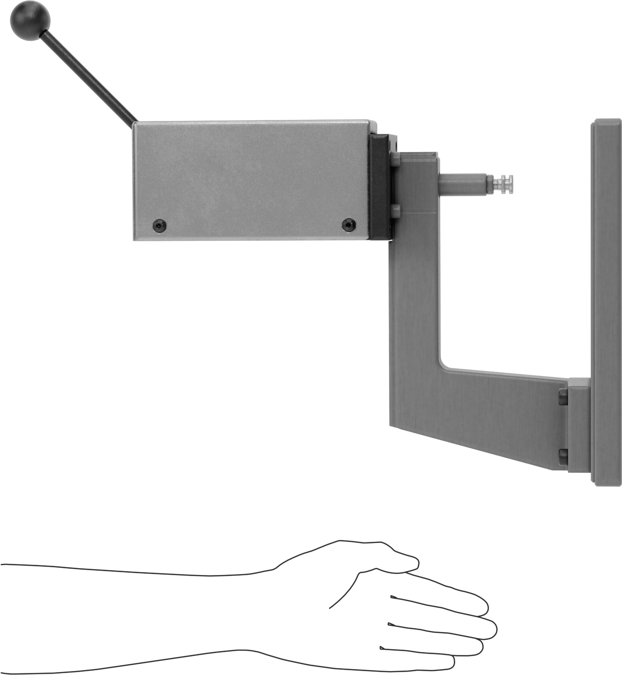 Küçük Parçalar için Kompakt Tezgah Üstü Kolu Presi, Uzun Uçlu, 500 lbs. Kapasite, 1-3/4" Maksimum Strok Uzunluğu