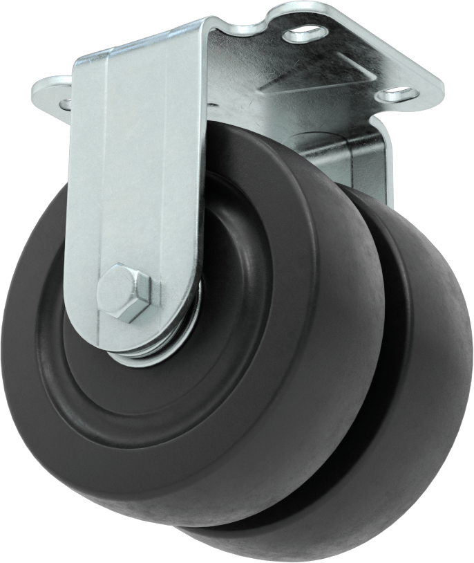 Cart-King Tekerlek, Rigid, 4" Çaplı 75D Durometre Kauçuk Tekerlekler, Rulman
