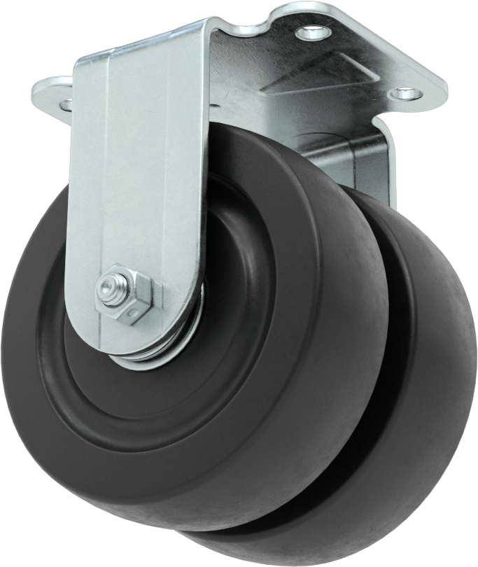 Cart-King Tekerlek, Rigid, 4" Çaplı 75D Durometre Kauçuk Tekerlekler, Rulman