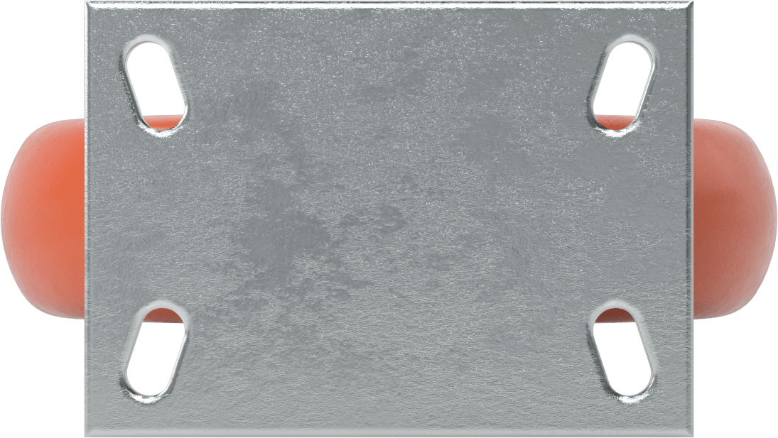 6-5/8“ x 4-3/4” Plakalı Kolay Dönen Tekerlek, Yüksek Kapasiteli, 10" Çaplı Kırmızı Poliüretan Tekerlekli Sert