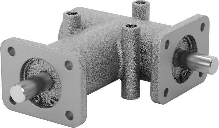 Metrik Dik Açı Dişli Kutusu, 1 Çıkış Mili, 2 Flanş, 19 inç-lbs @ 1750 rpm Tork