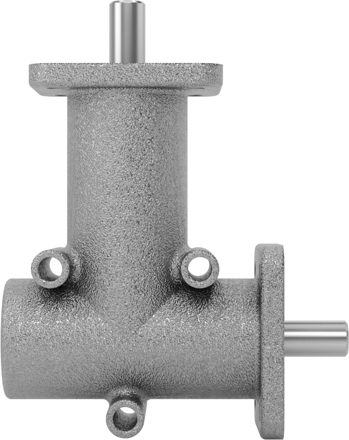 Metrik Dik Açı Dişli Kutusu, 1 Çıkış Mili, 2 Flanş, 19 inç-lbs @ 1750 rpm Tork