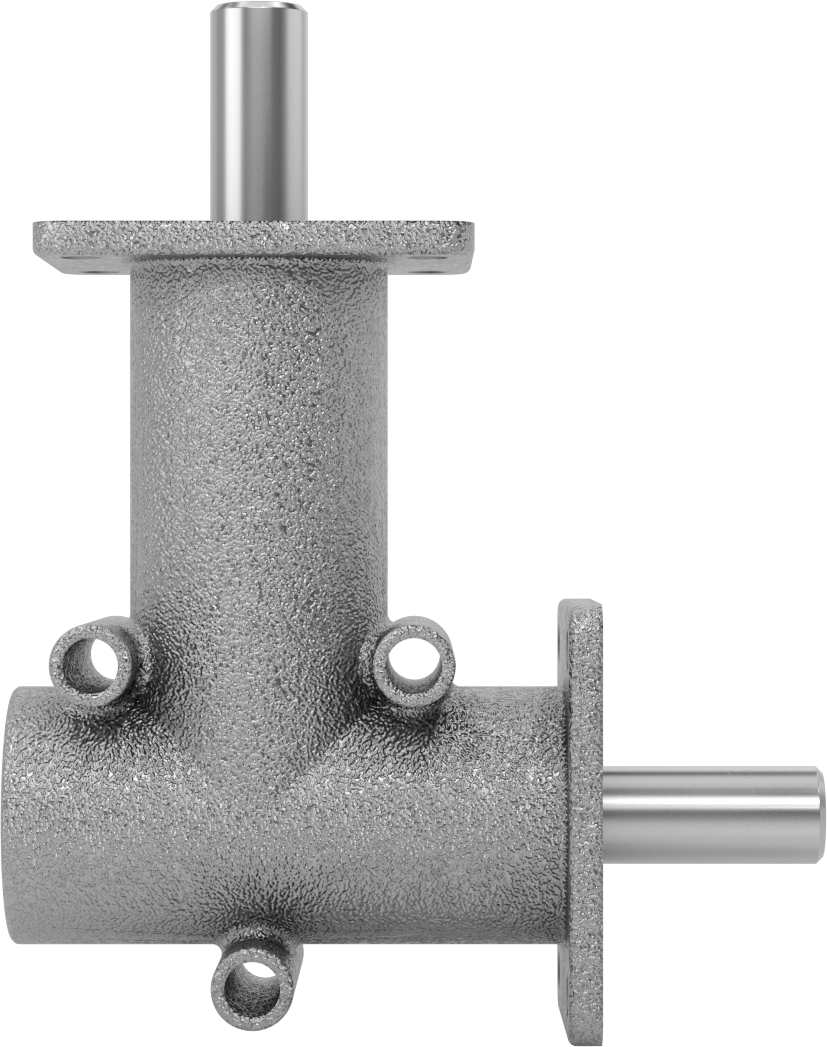 Metrik Dik Açı Dişli Kutusu, 1 Çıkış Mili, 2 Flanş, 70 in.-lbs@ 1750 rpm Tork