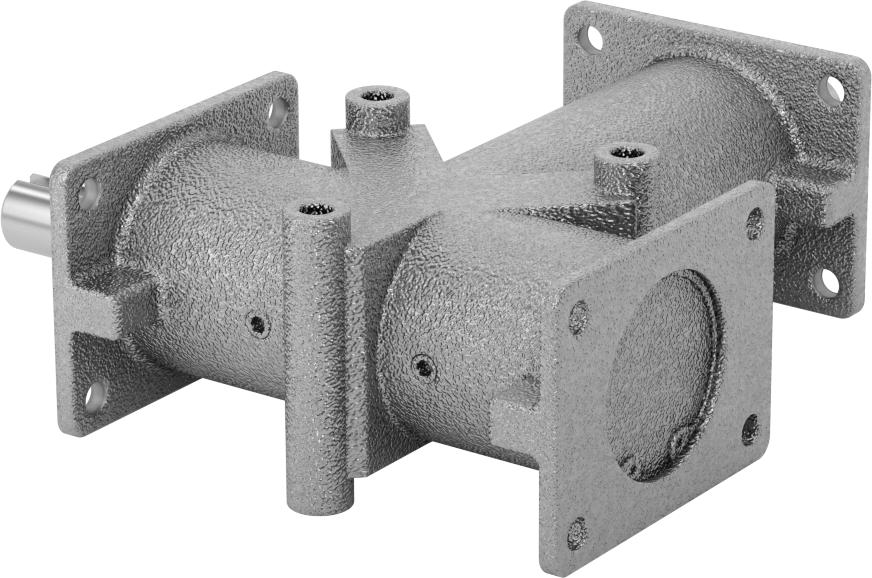 Metrik Dik Açı Dişli Kutusu, 1 Çıkış Mili, 3 Flanş, 209 inç-lbs @ 1750 rpm Tork