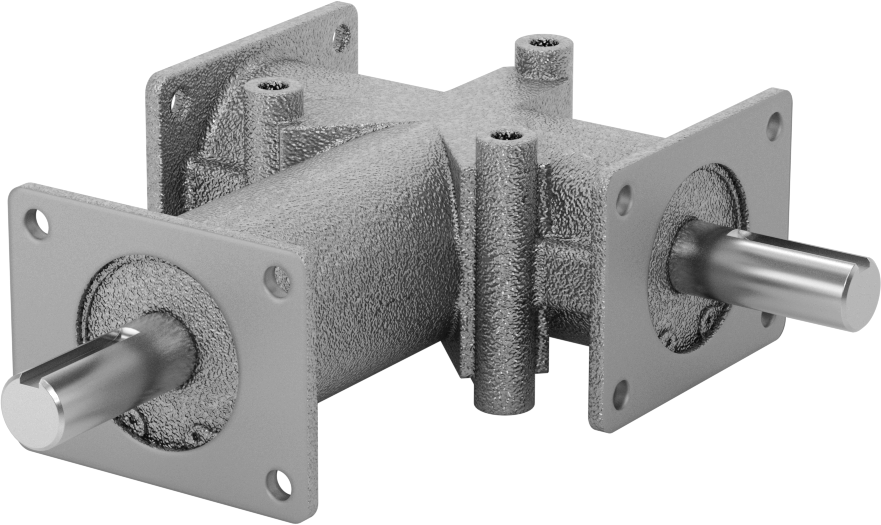 Metrik Dik Açı Dişli Kutusu, 1 Çıkış Mili, 3 Flanş, 209 inç-lbs @ 1750 rpm Tork
