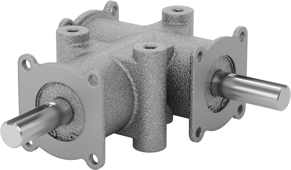 Metrik Dik Açı Dişli Kutusu, 1 Çıkış Mili, 3 Flanş, 347 inç-lbs@ 1750 rpm Tork