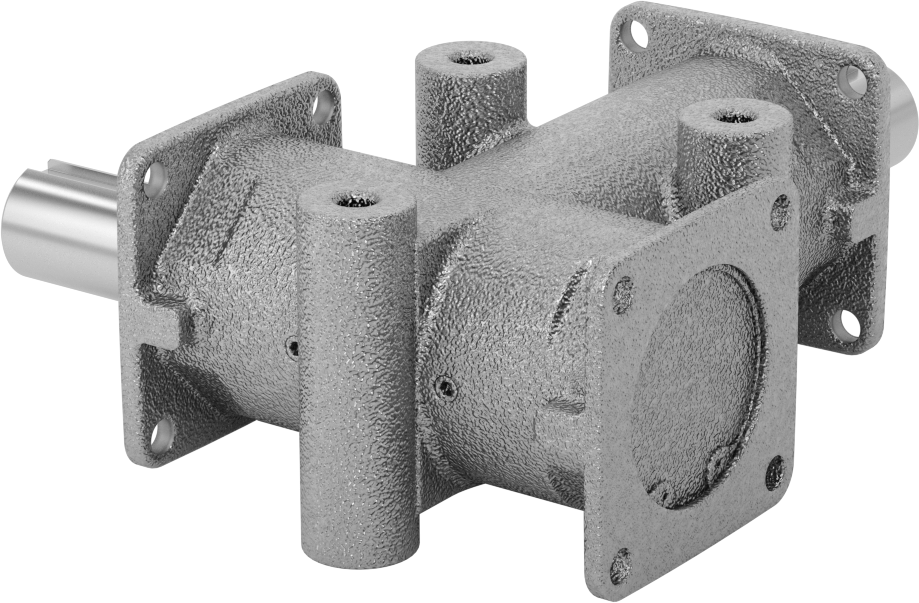 Metrik Dik Açı Dişli Kutusu, 1 Çıkış Mili, 3 Flanş, 508 in-lbs @ 1750 rpm Tork