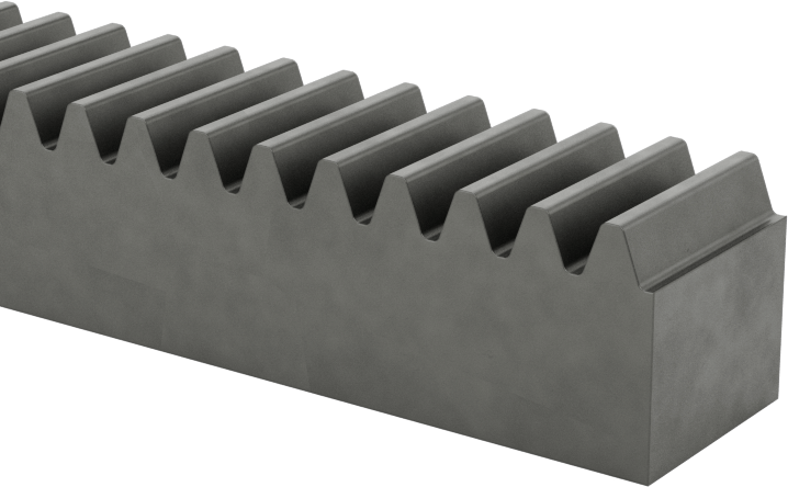 Metal Dişli Rafı - 20 Derece Basınç Açısı, Dikdörtgen, 1 Modül, 500 mm Uzunluk