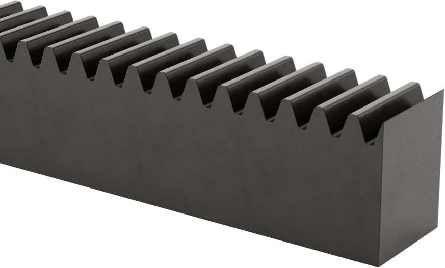 Metal Dişli Rafı - 20 Derece Basınç Açısı, 2 Modül, 300 mm Uzunluk, 23 mm Adım Yüksekliği