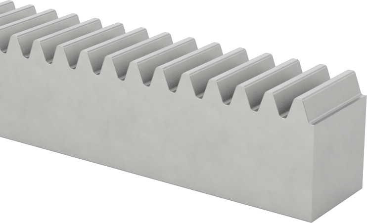 Metal Dişli Rafı - 20 Derece Basınç Açısı, 1 Modül, 500 mm Uzunluk, 11 mm Adım Yüksekliği