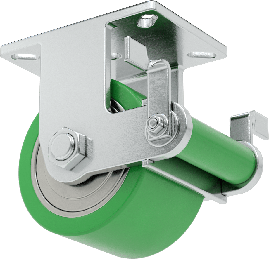 Ekstra Yüksek Kapasiteli Stronghart Tekerlek, 7-1/4“ x 5-1/4” Frenli Plaka ve 6“ x 4” Poliüretan Tekerlek