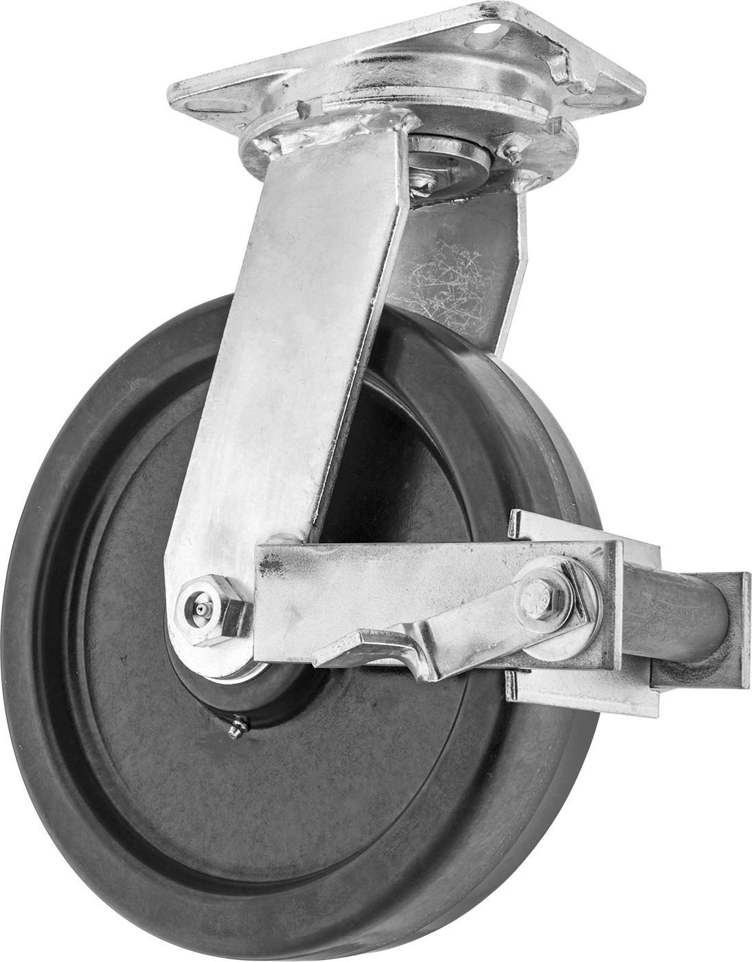 Ekstra Yüksek Kapasiteli Stronghart Tekerlek, 7-1/4“ x 5-1/4” Plaka, Frenli ve 12 inç Fenolik Tekerlekli Döner
