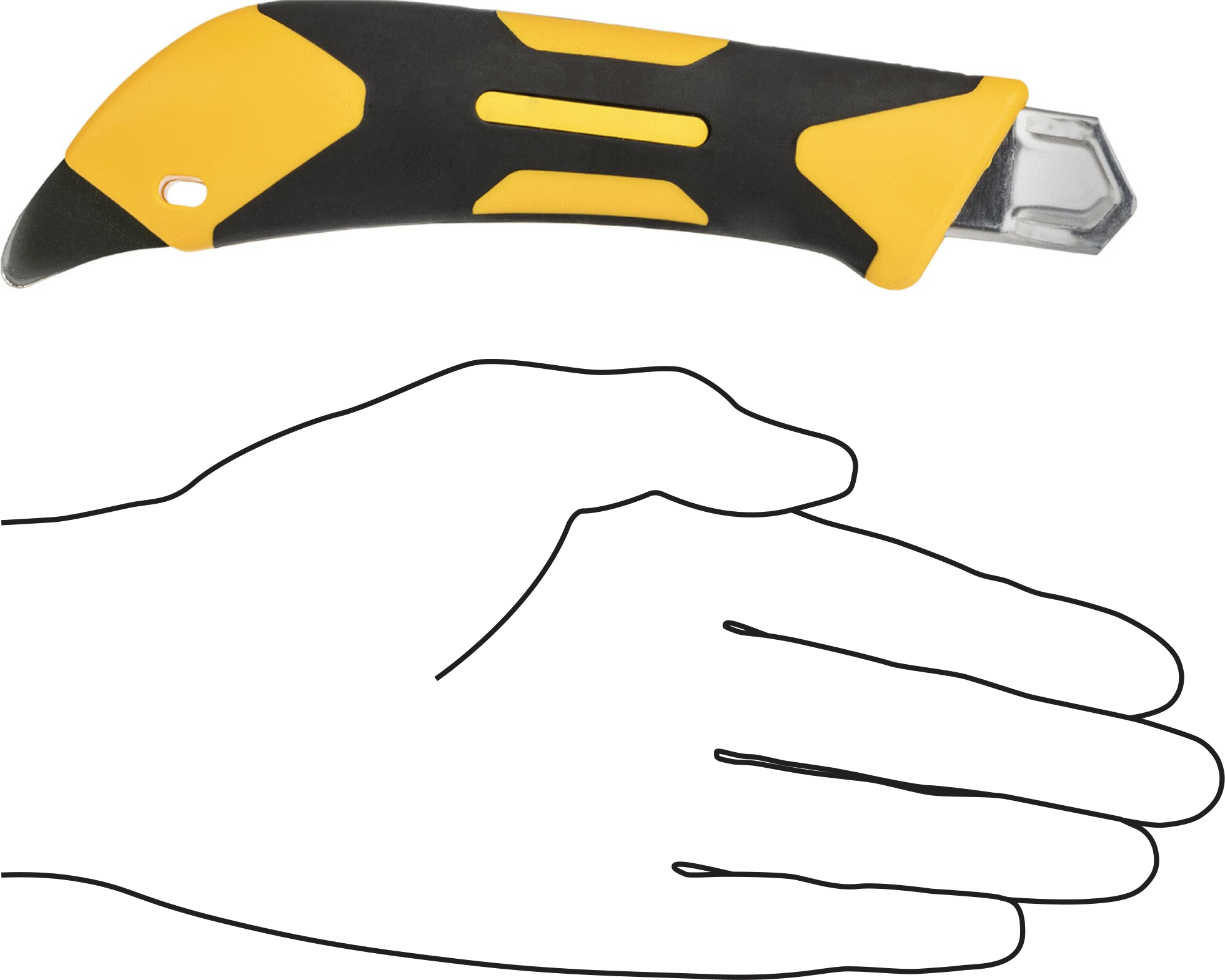 Kimyasallara Dayanıklı Koparılabilir Bıçaklı Maket Bıçağı, 4-3/8“ Uzunluk x 0,709” Genişlikte Çelik Bıçak