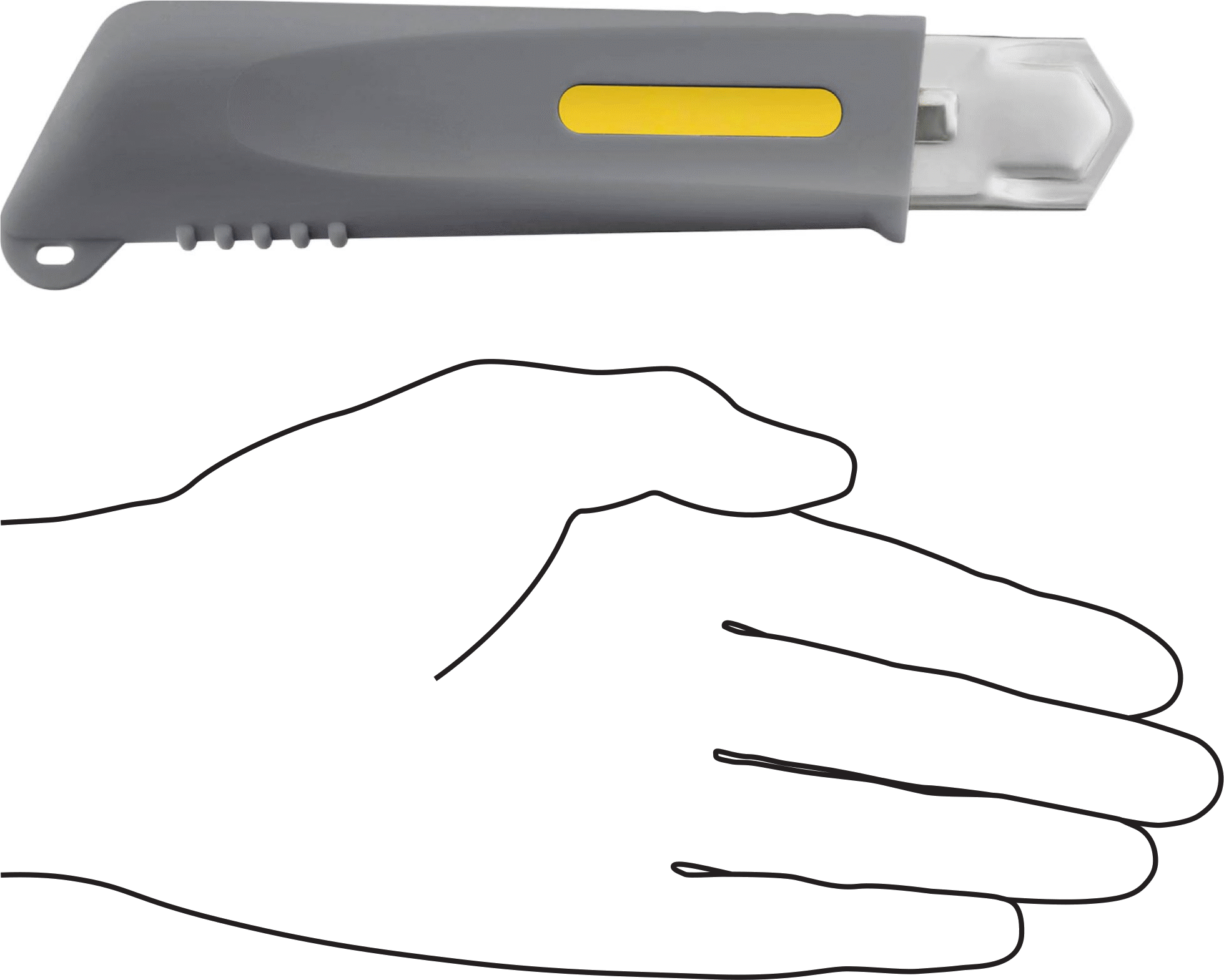 Kimyasallara Dayanıklı Koparılabilir Bıçaklı Maket Bıçağı, 5-1/2“ Uzunluk x 0,984” Genişlik Paslanmaz Çelik Bıçaklı