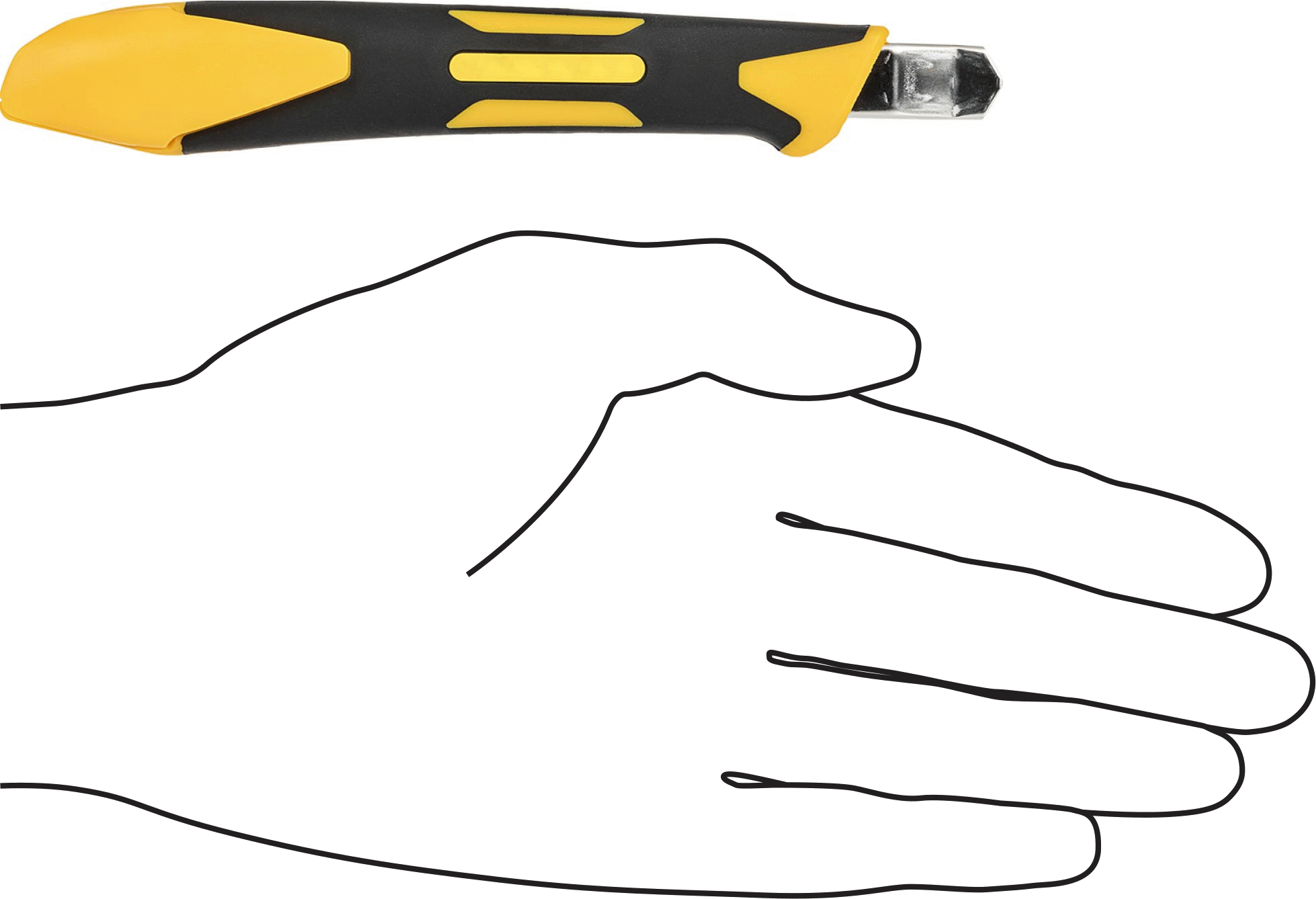 Kimyasallara Dayanıklı Koparılabilir Bıçaklı Maket Bıçağı, 3-3/8“ Uzunluk x 0,354” Genişlik Çelik Bıçak ile