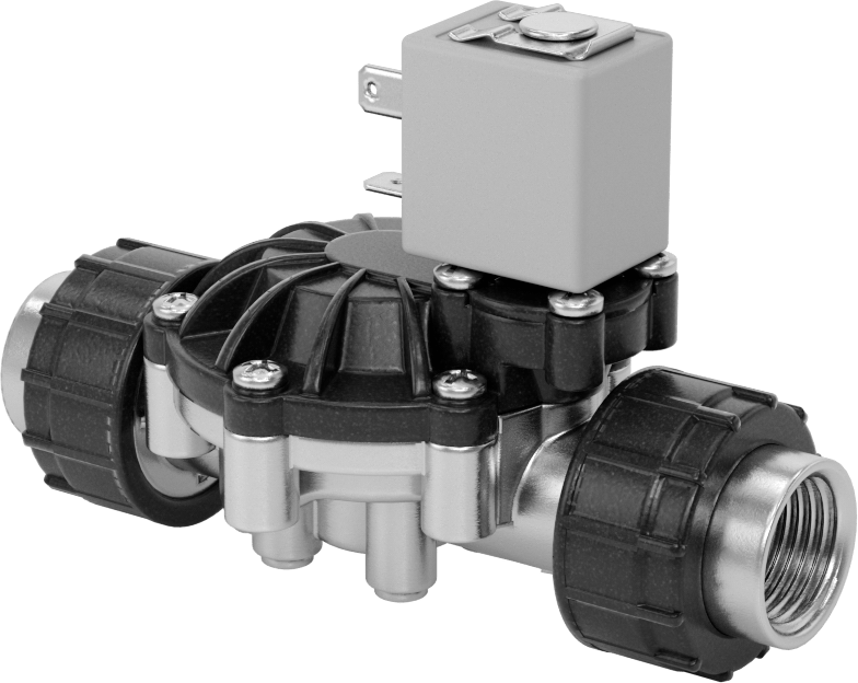 İçme Suyu için Solenoid Açma/Kapama Valfi, Siyah Ppe Plastik, 24V DC, 1/2 NPT Dişi