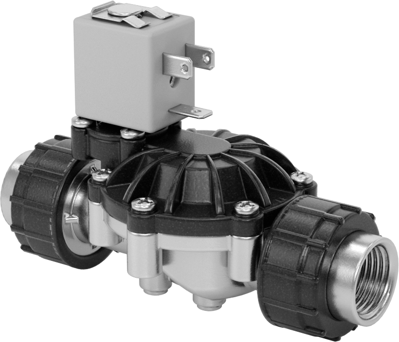 İçme Suyu için Solenoid Açma/Kapama Valfi, Siyah Ppe Plastik, 24V DC, 1/2 NPT Dişi