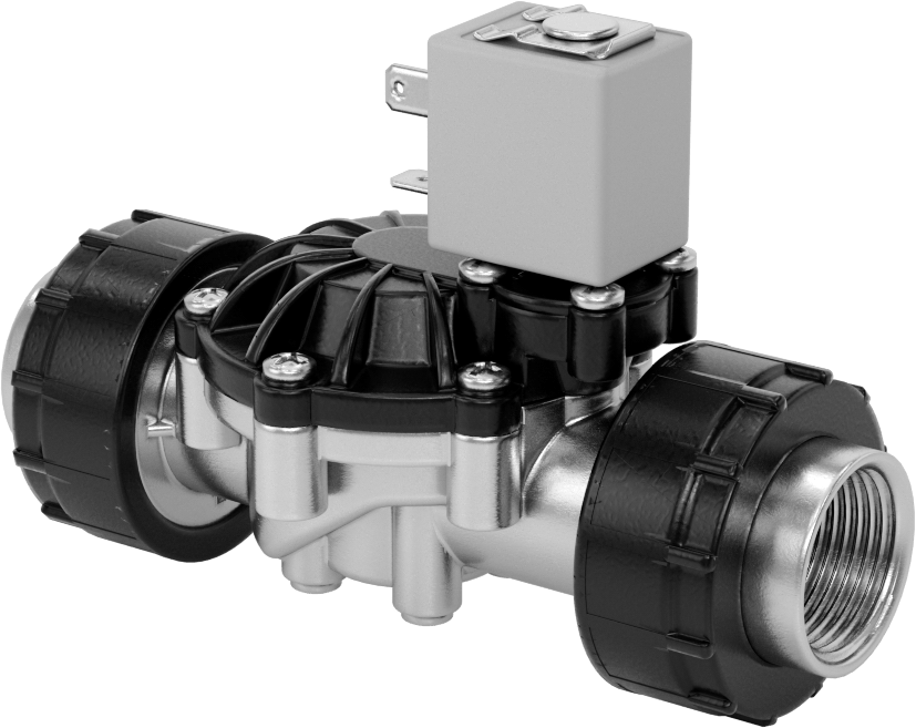 İçme Suyu için Solenoid Açma/Kapama Valfi, Siyah Ppe Plastik, 24V DC, 3/4 NPT Dişi